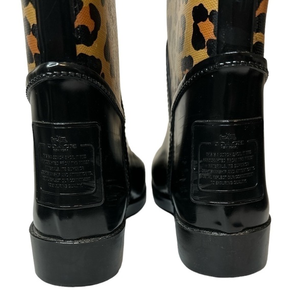 Authentic Coach Tristee Animal Print Rainboots Size 6 - Picture 4 of 9